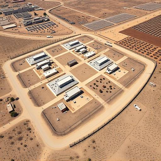 Aerial photograph of Kern Valley State Prison, showing the complex of buildings, security fences, and surrounding landscape in Delano, California.