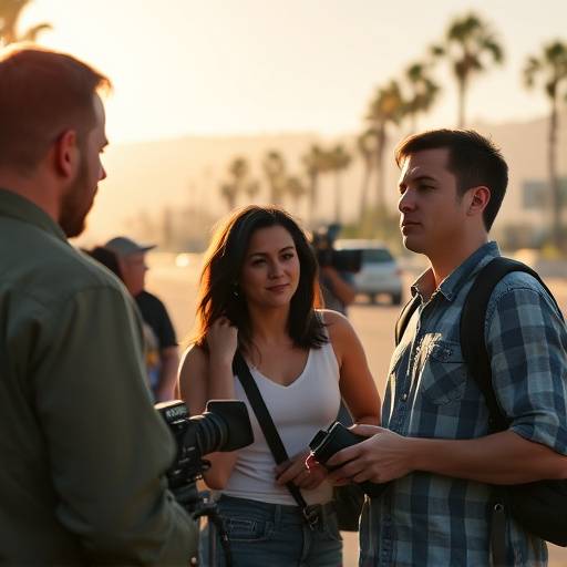 Still from the documentary 'Hollywood Dreams', featuring aspiring actors and filmmakers pursuing their careers in Los Angeles.