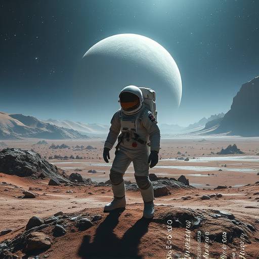 Still from the science fiction short film 'Echo Protocol', showing a futuristic astronaut on a desolate planet.